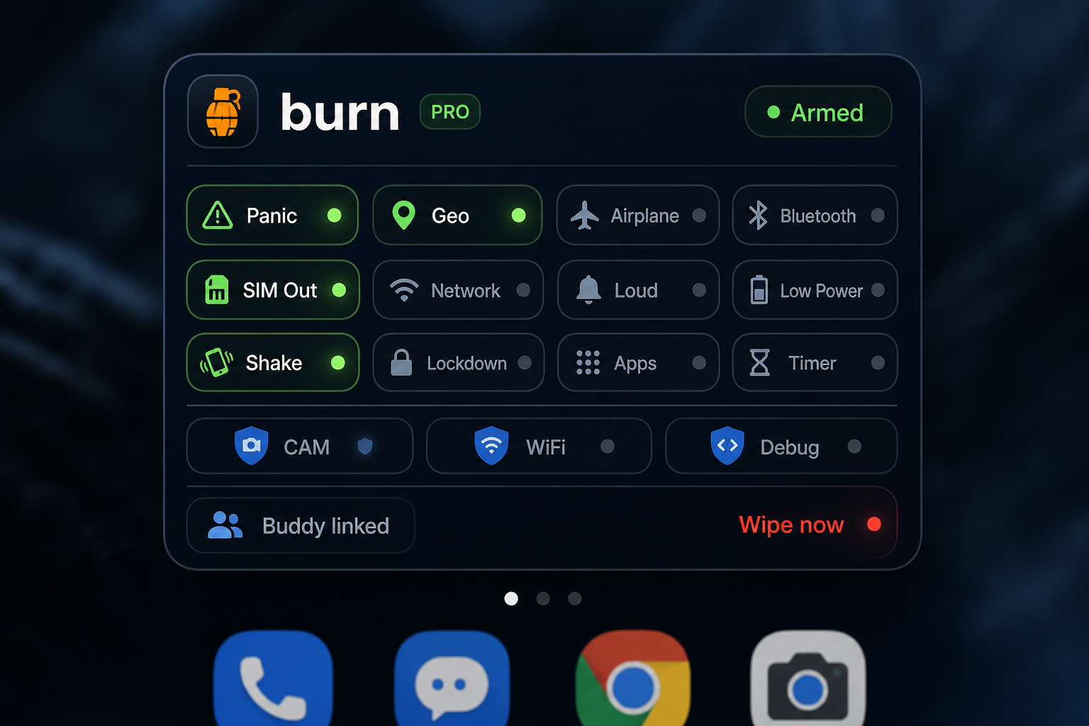 Burn home screen widget preview